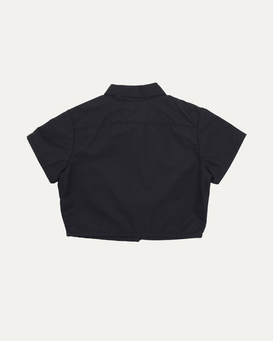 Cross Patch Cropped Nylon Shirt