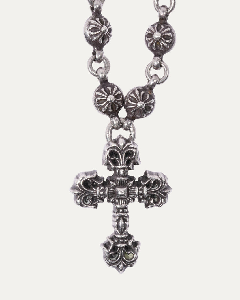 Filigree Cross On Ball Chain Necklace