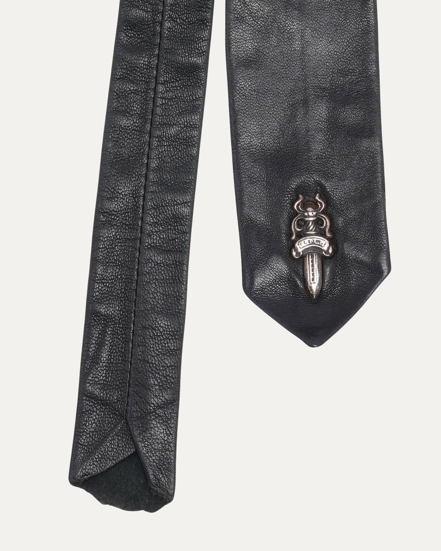 Dagger Embellished Leather Tie