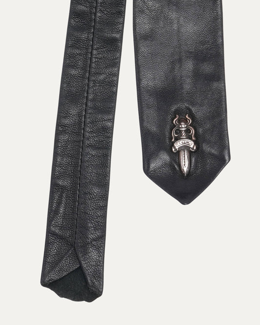 Dagger Embellished Leather Tie