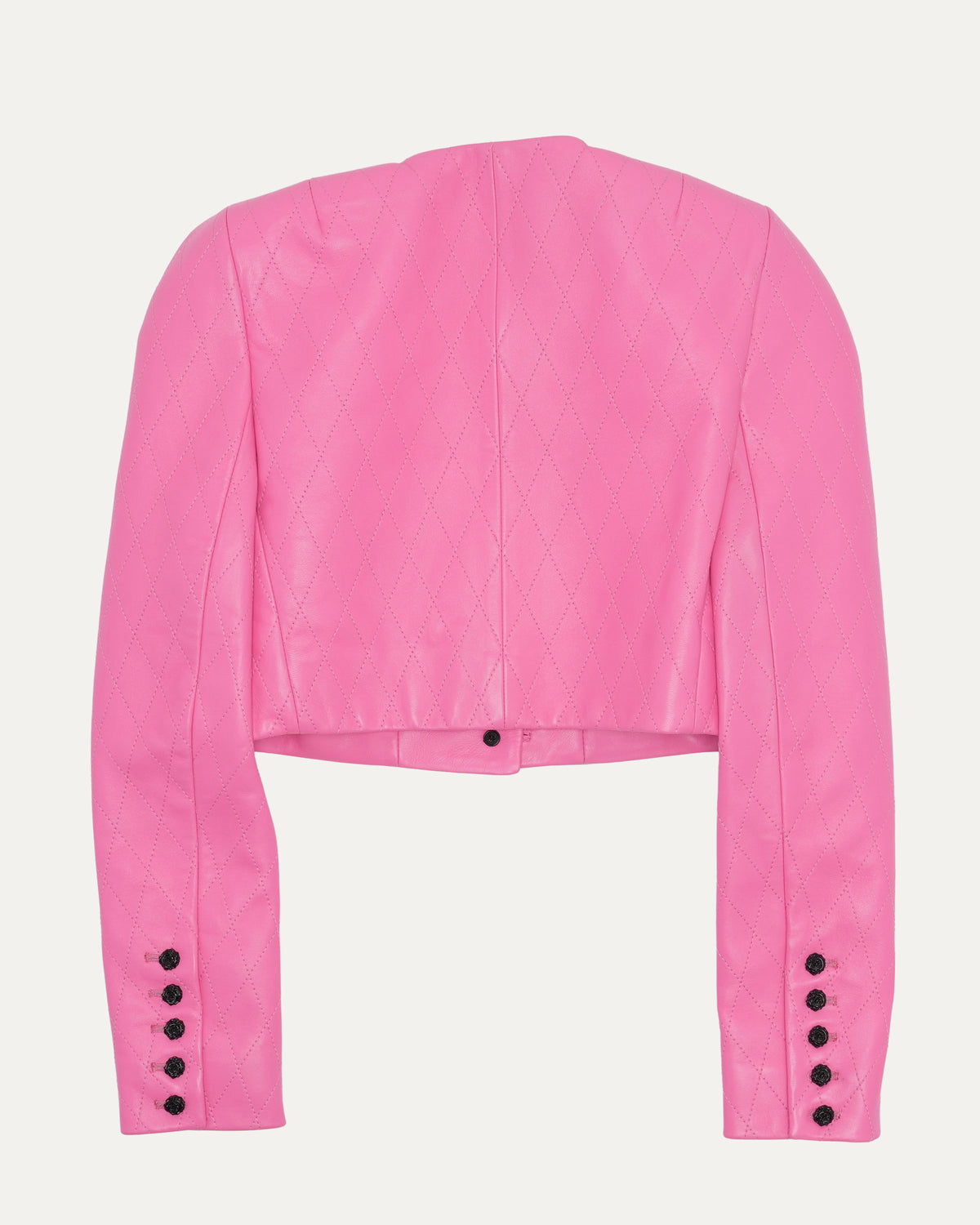 Cropped Quilted Leather Jacket