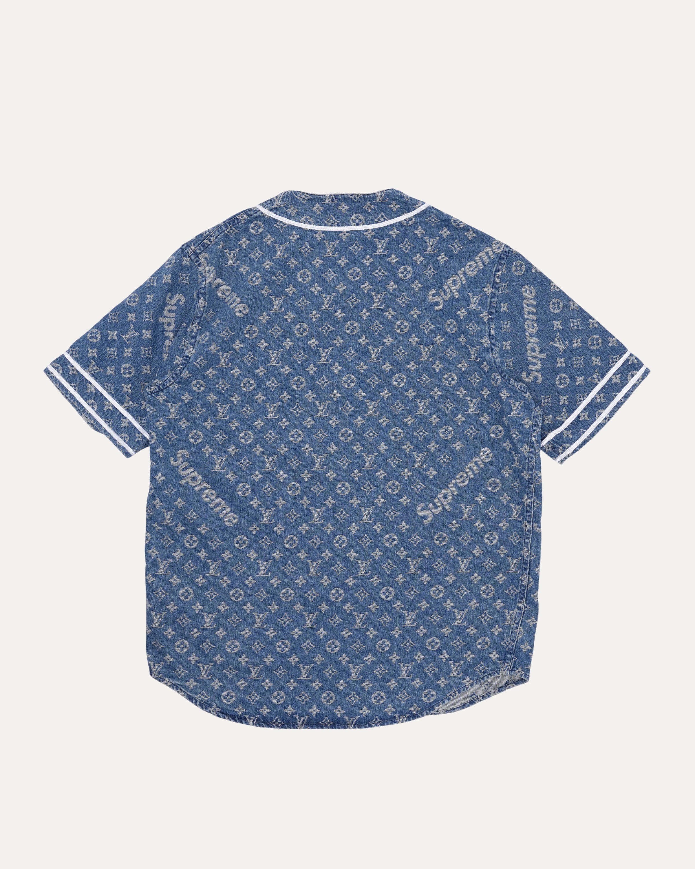 Louis Vuitton Supreme Jacquard Denim Baseball Jersey – Justin Reed