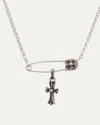 Safety Pin Necklace with Baby Fat Pendant