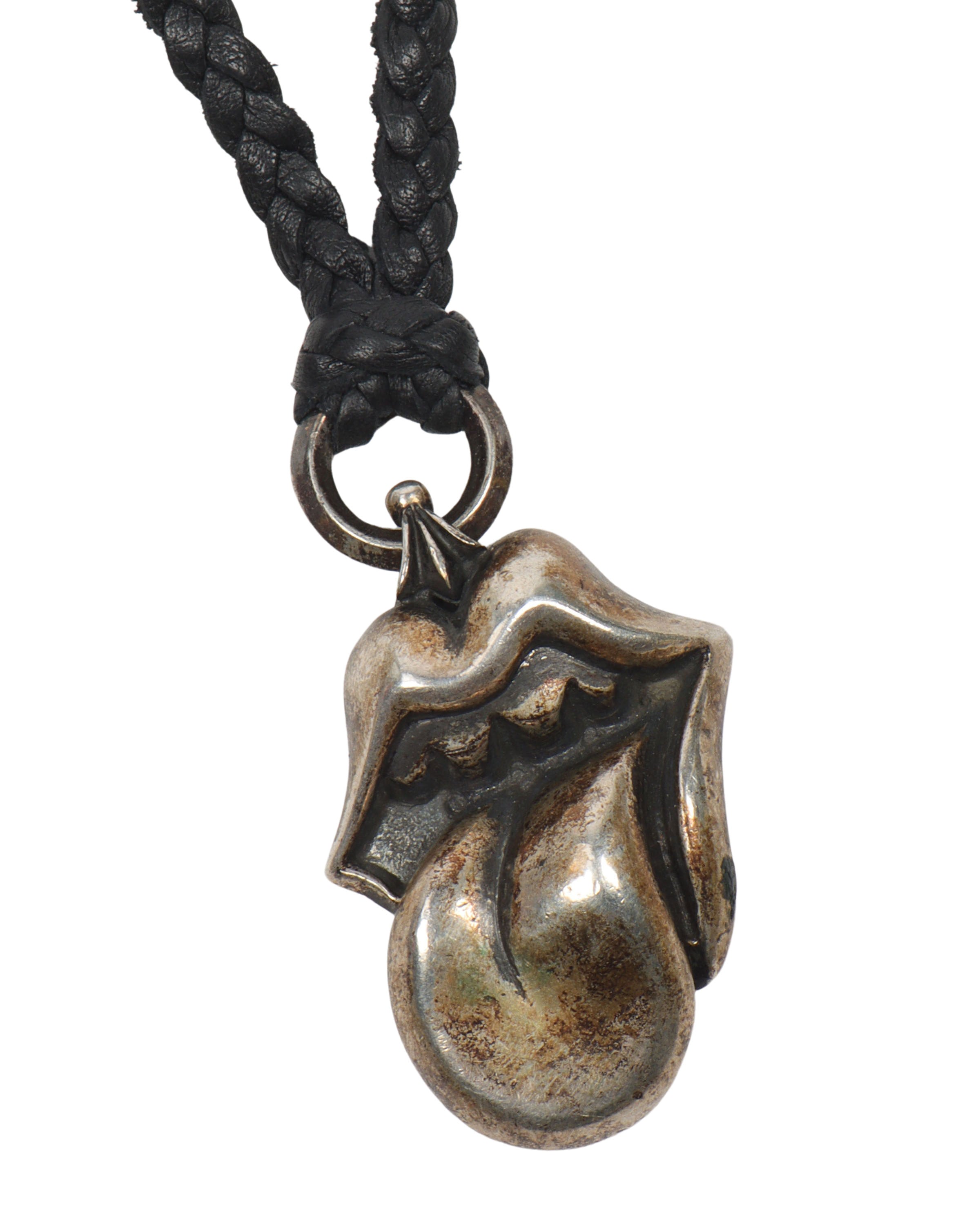 Rolling Stones Pendant with Leather Necklace