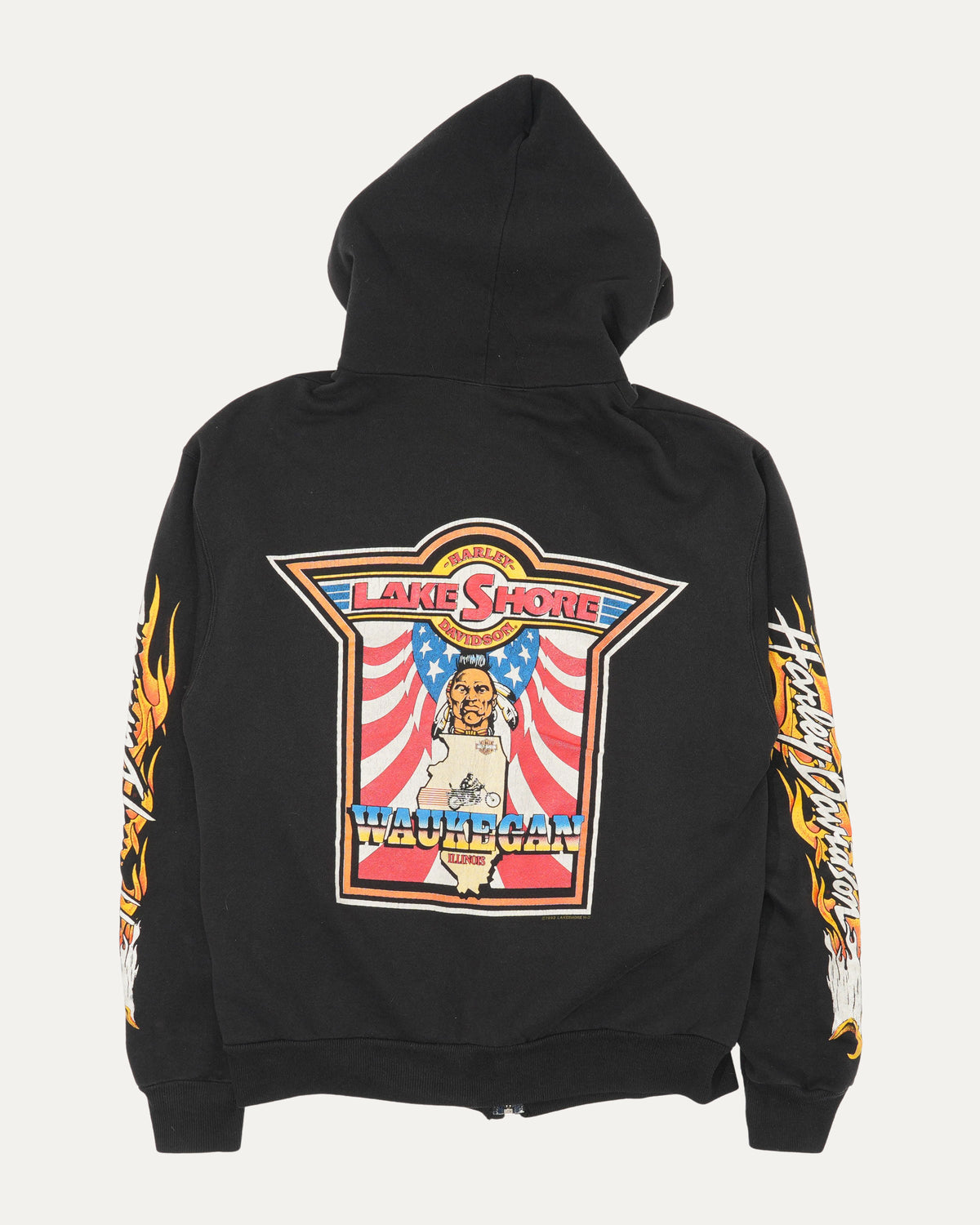 Harley Davidson Lake Shore Waukegan Zip Up Hoodie
