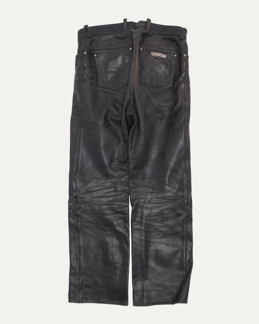 Leather Fleur Knee Pants