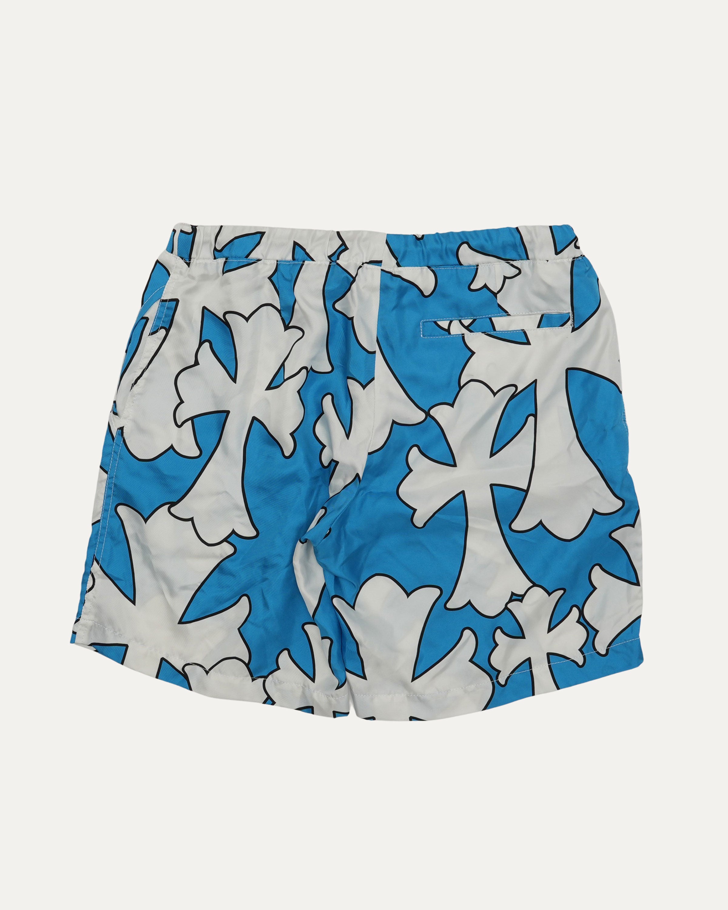 Cross Motif Silk Shorts