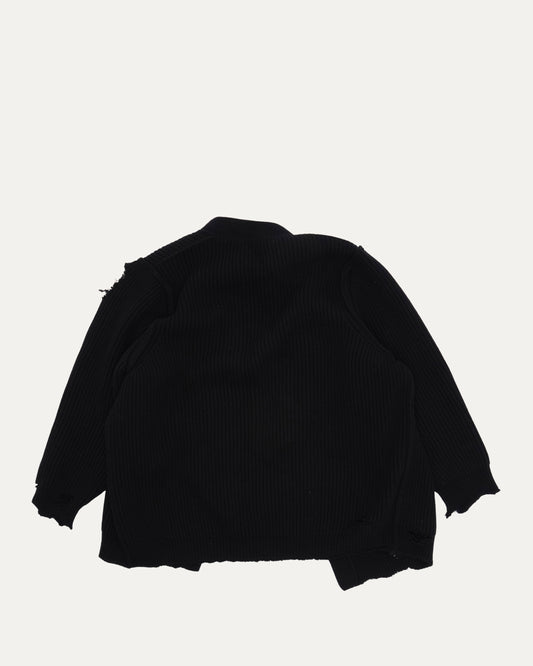 Distressed Layered T-Shirt Cardigan Sweater