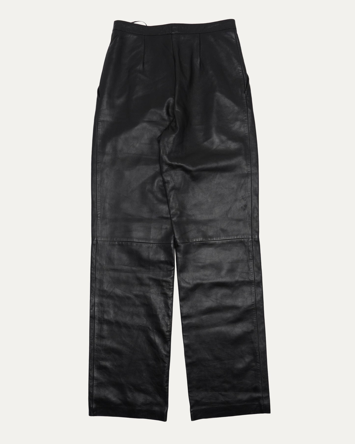 Pleated Leather Trousers
