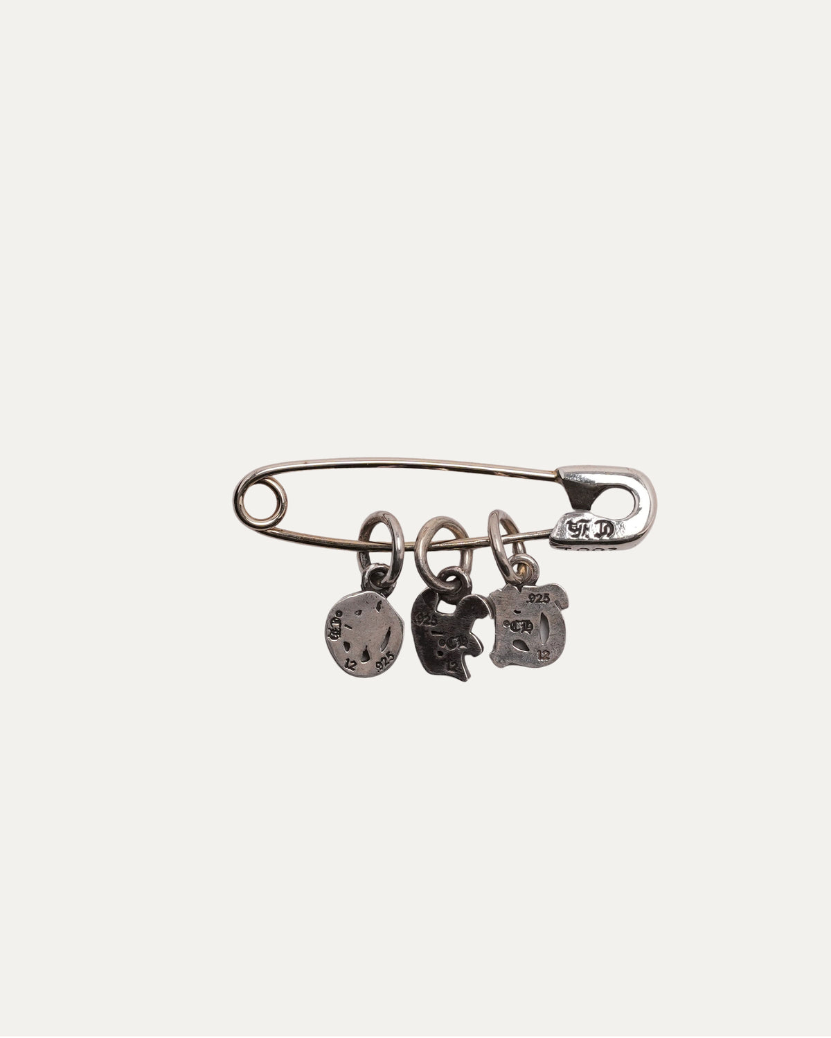 Safety Pin with Initial Charms