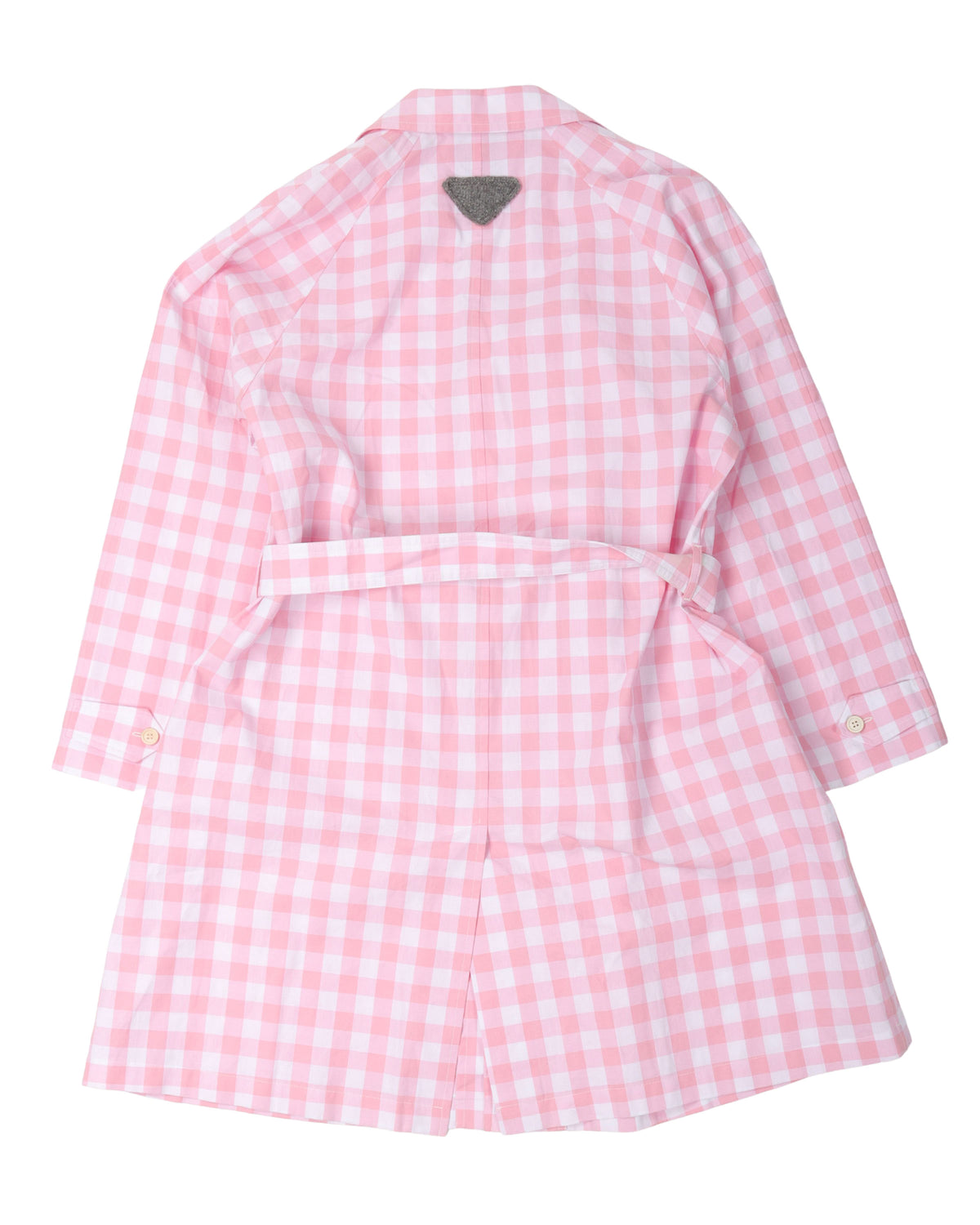 Plaid Gingham Trench Coat