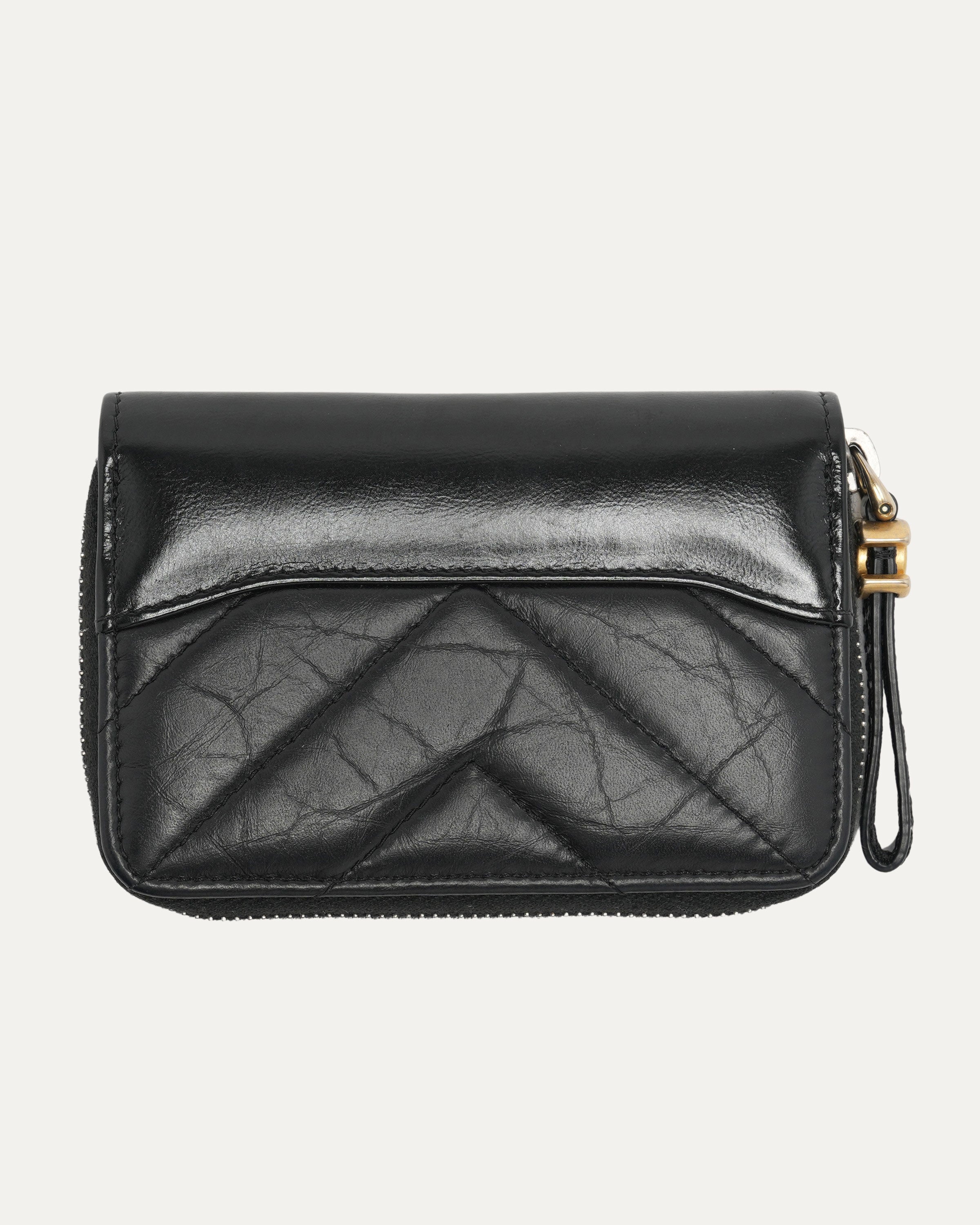 Quilted Leather Zip Wallet