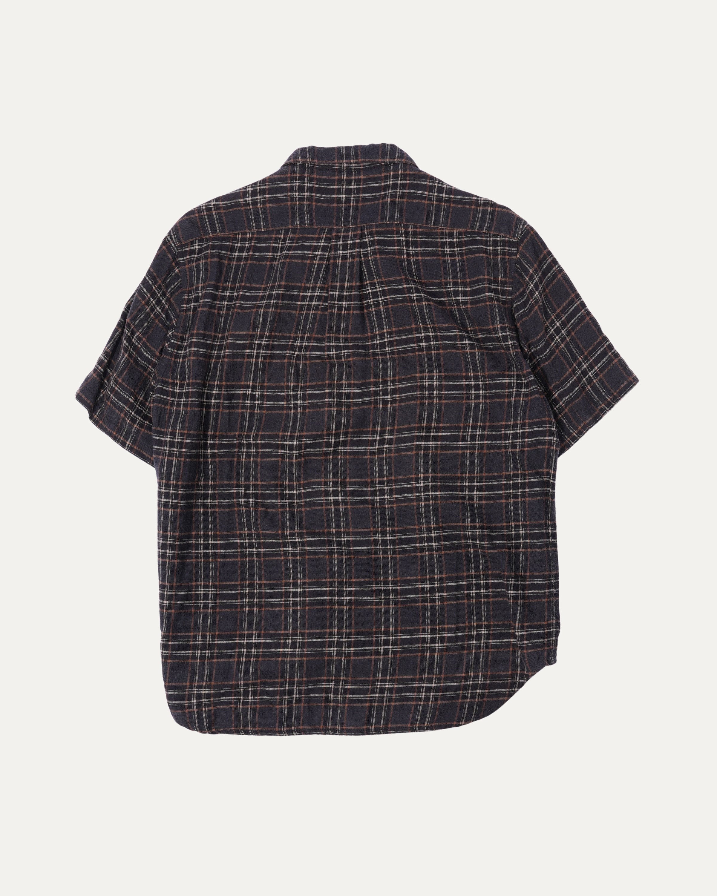 Short Sleeve Flannel Zip Up Shirt