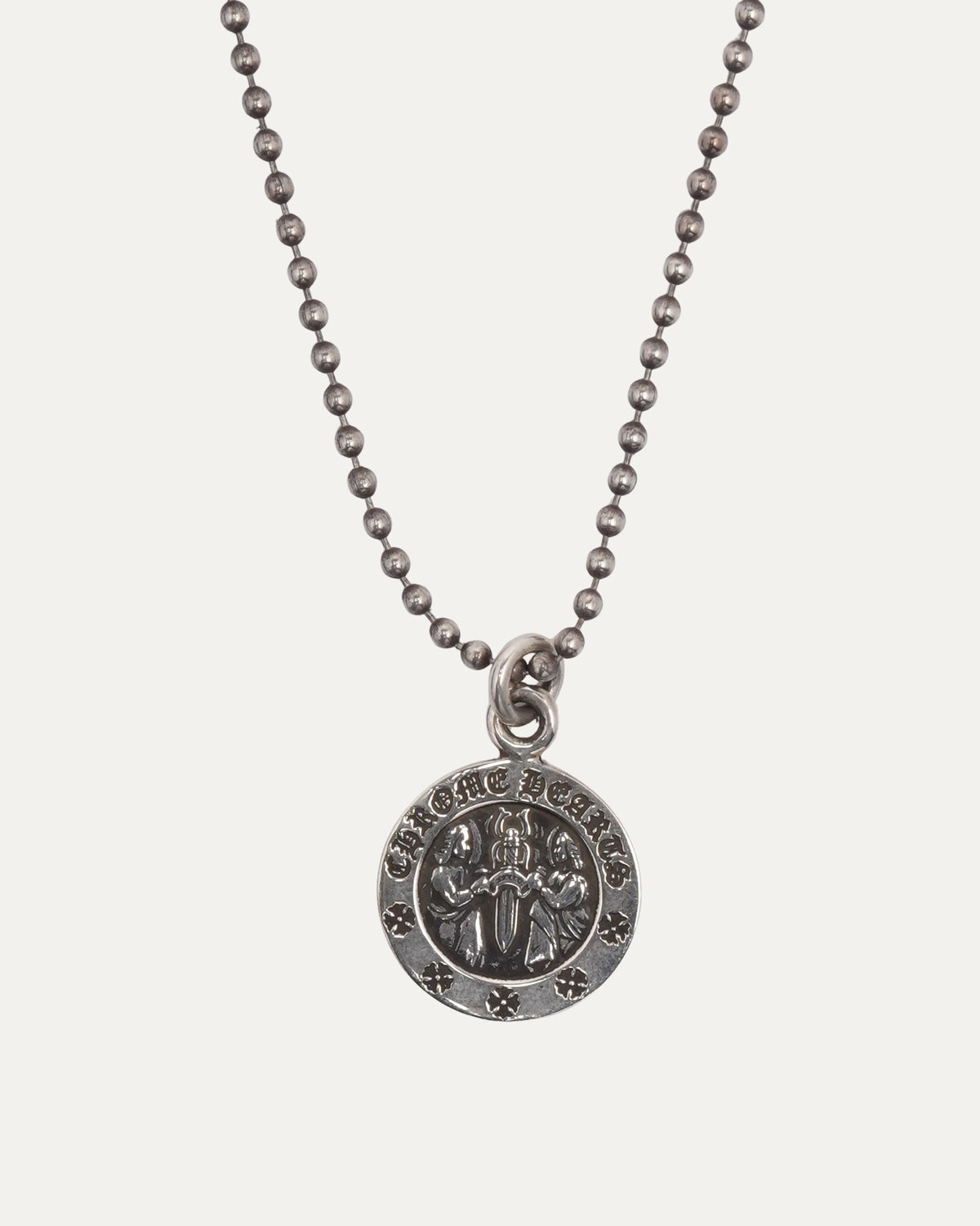 Medallion Pendant on Ball Chain Necklace