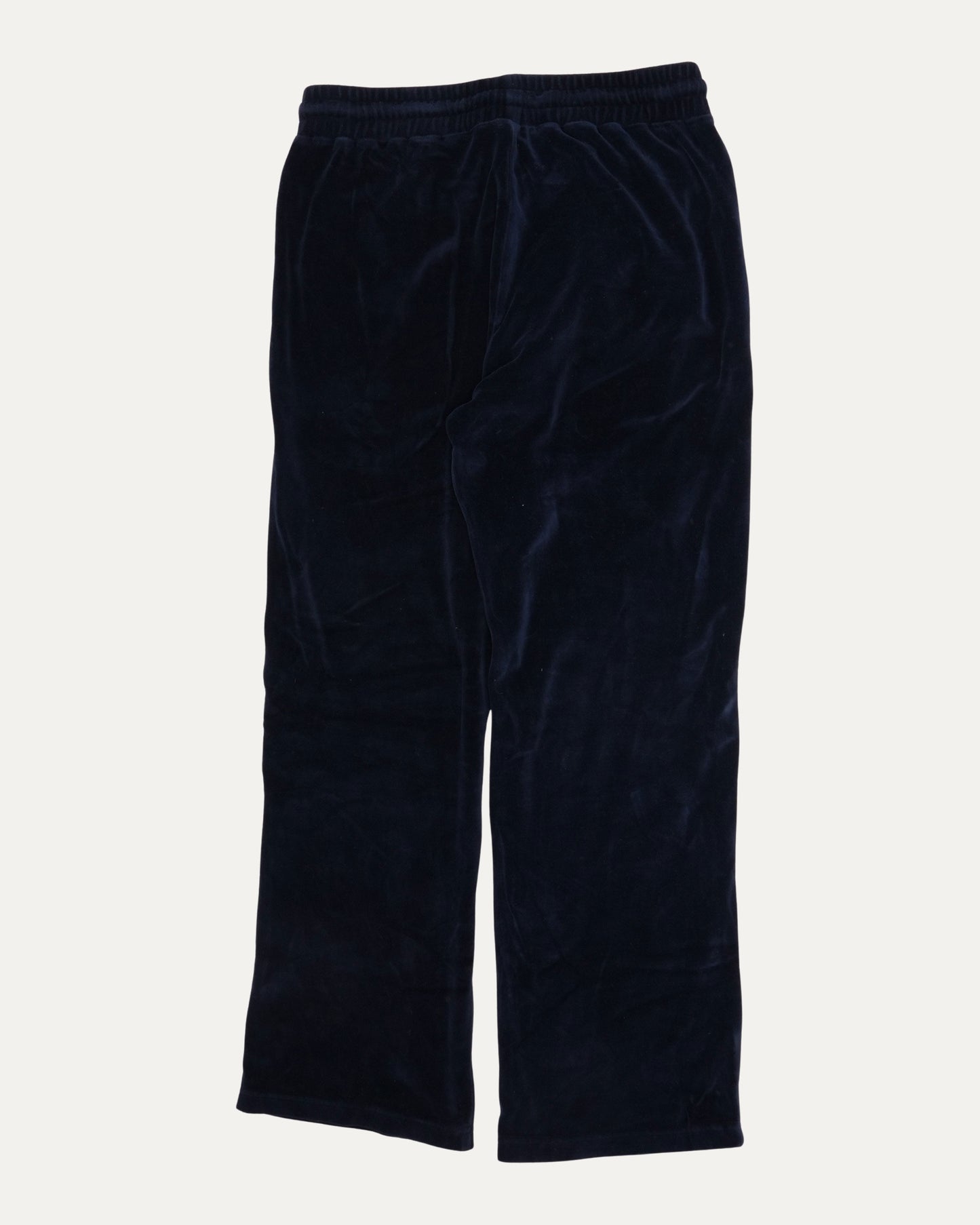 Straight Leg Logo Embroidered Velour Track Pants