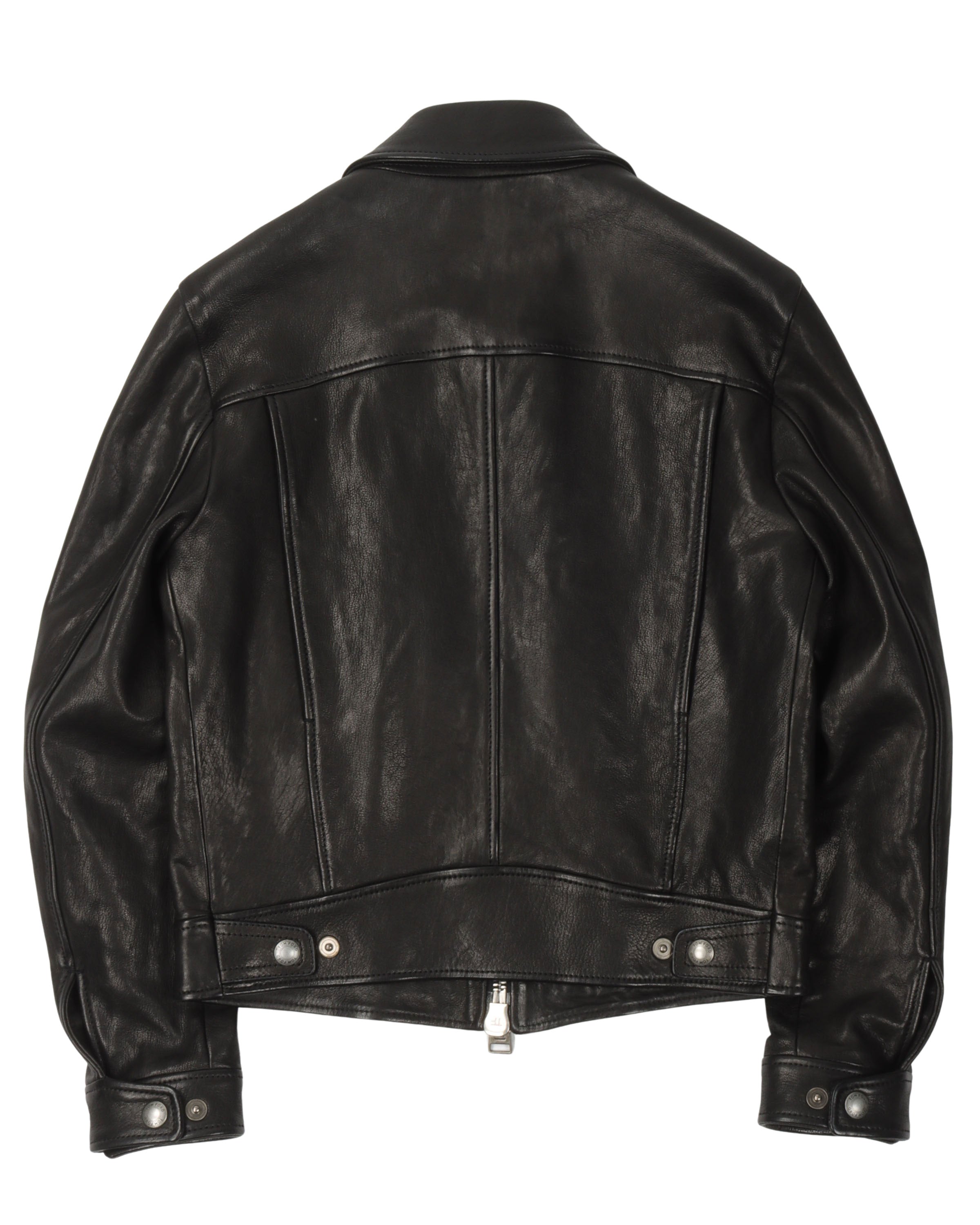 Zip-Pocket Leather Jacket