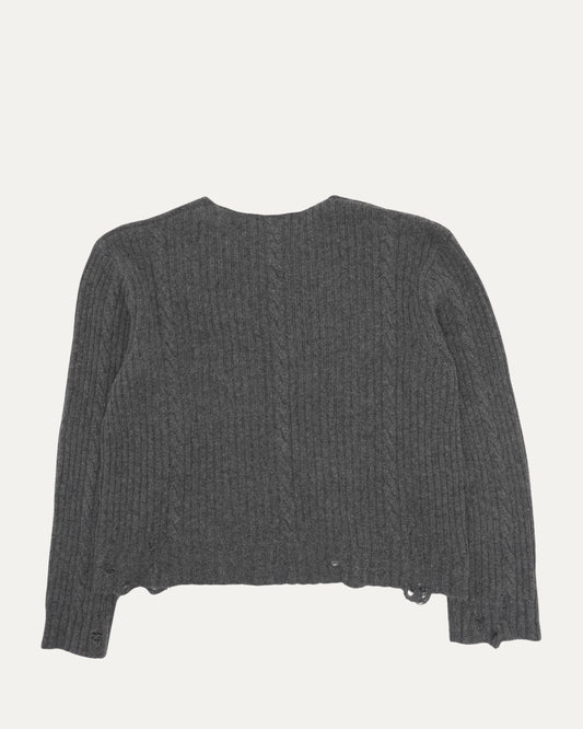 Cashmere Distressed V-Neck Sweater