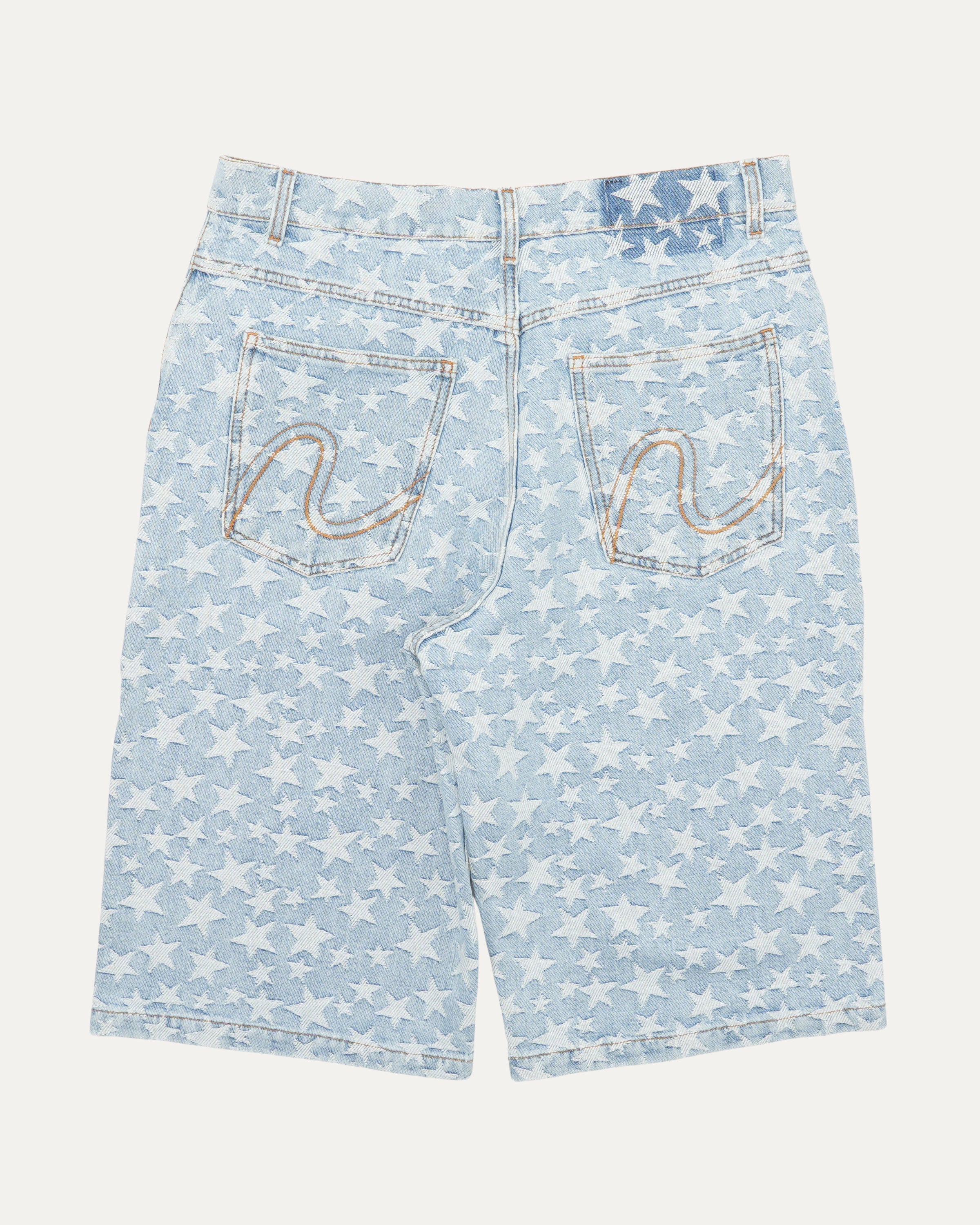 Denim Jacquard Shorts