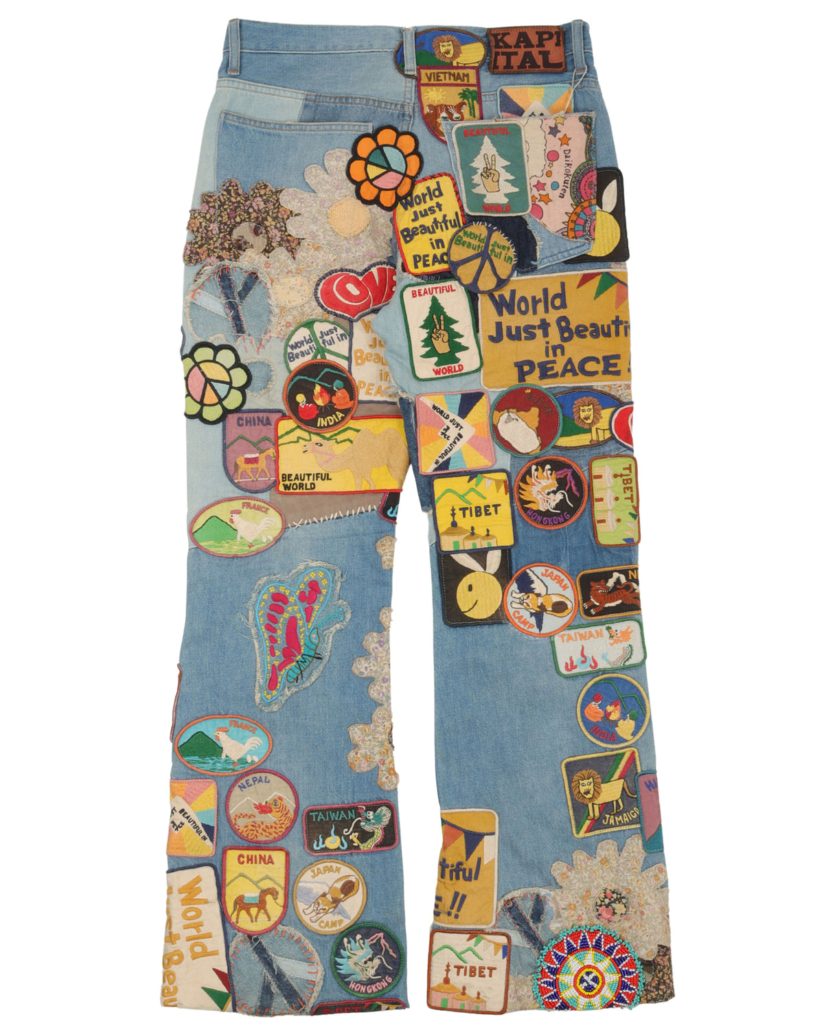 All Over Patched Jeans