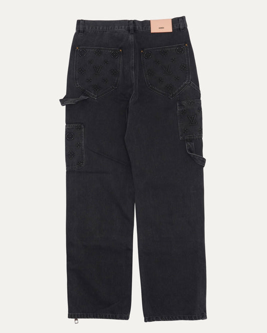 Embossed Monogram Double Knee Carpenter Pants