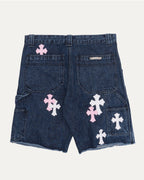 Turbo Diesel Cross Patch Double Knee Cutoff Shorts
