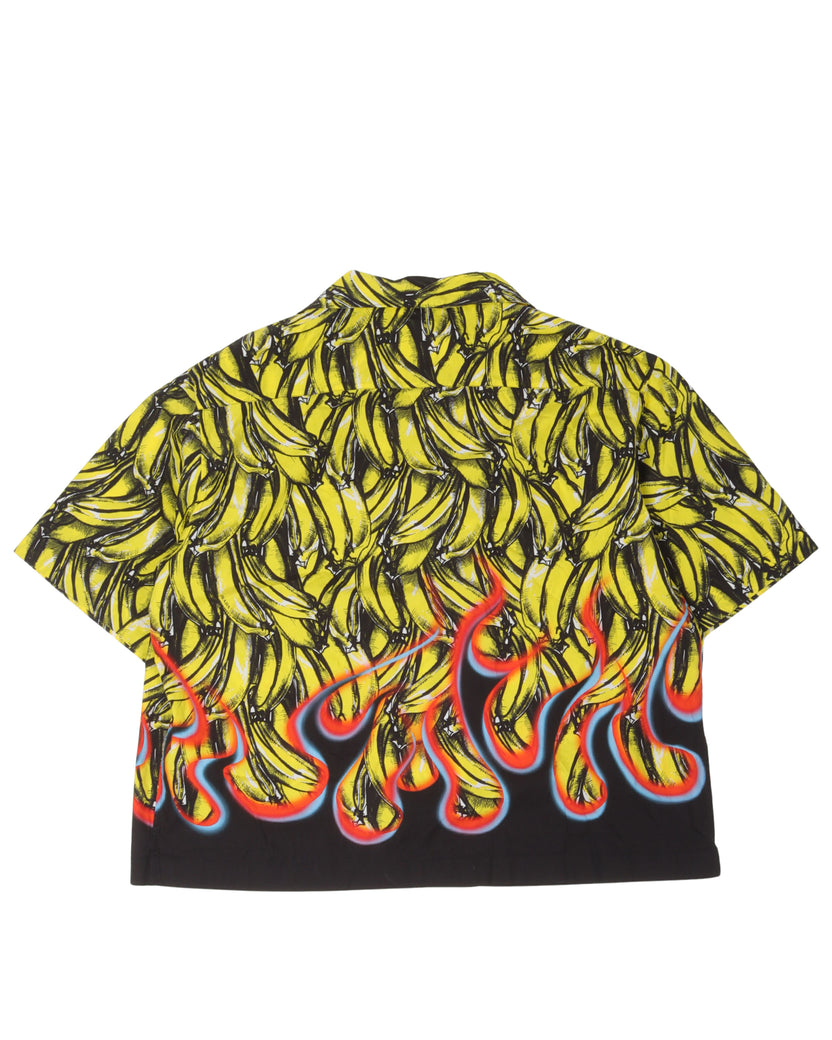 FW18 Banana Flame Print Bowling Shirt