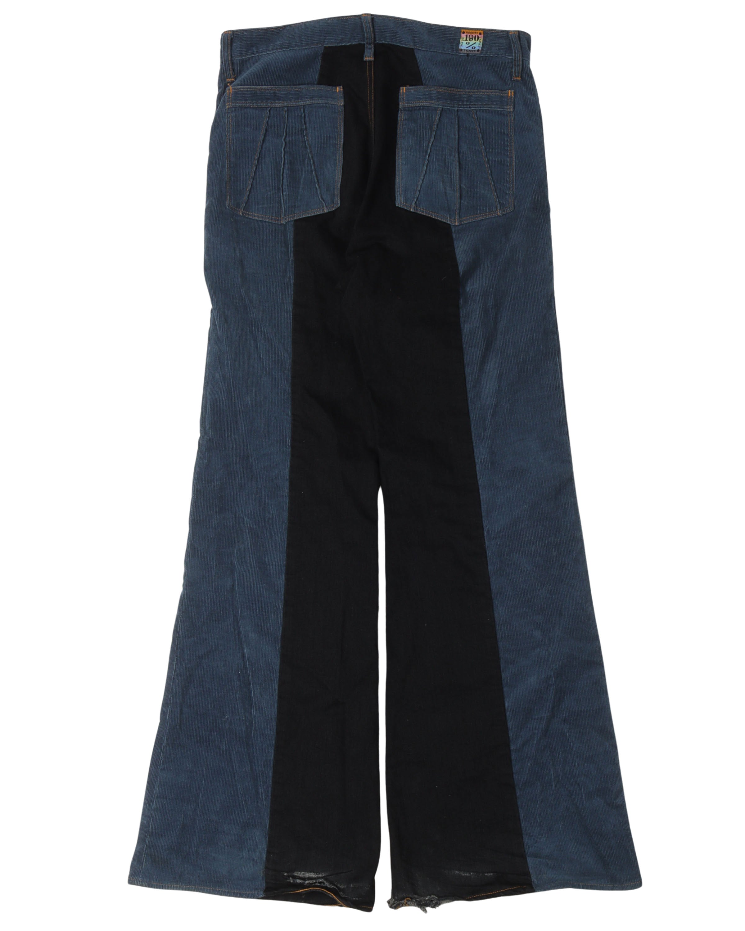 Corduroy Flared Color Blocked Pants