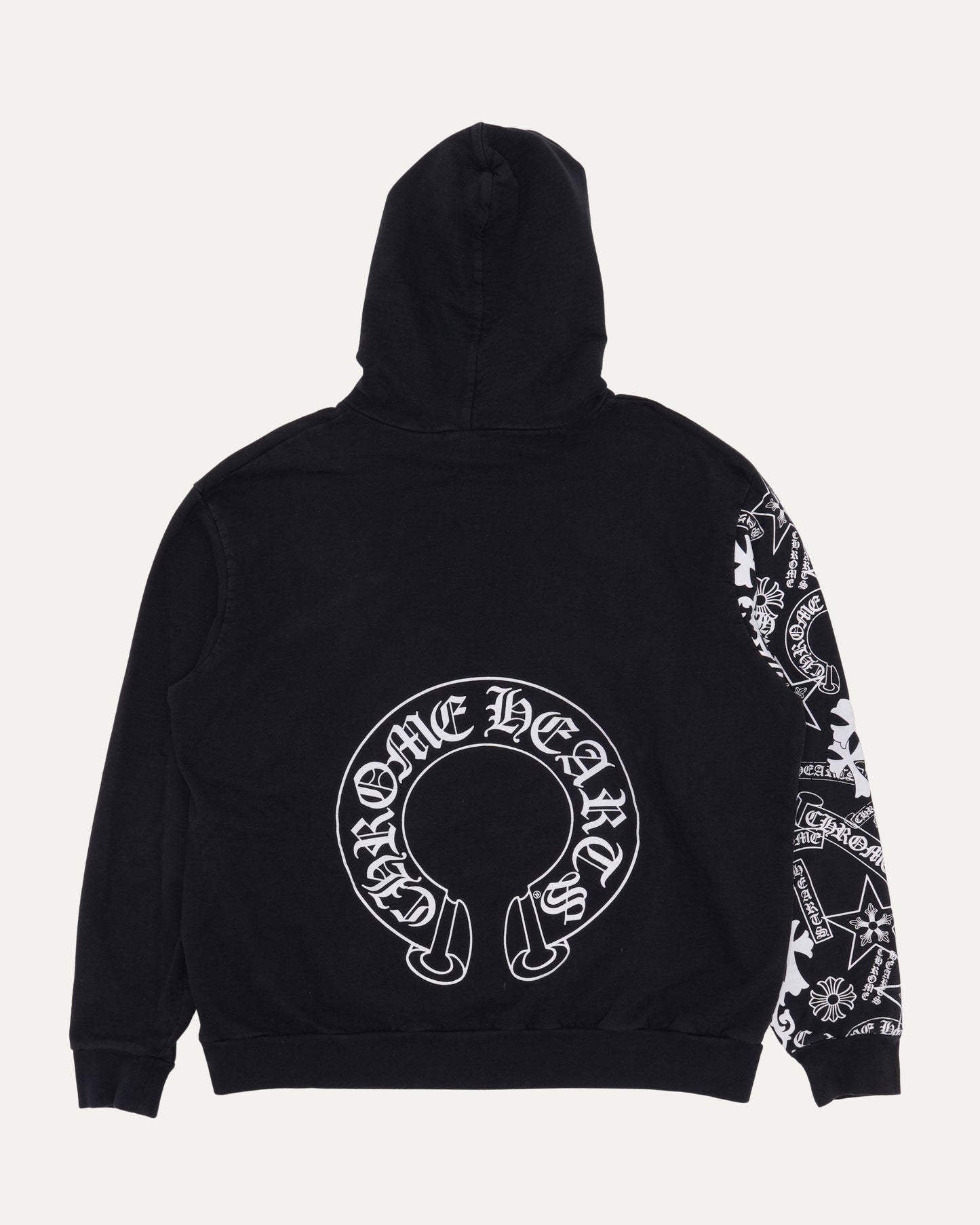 Stencil Sleeve Horseshoe Logo Hoodie