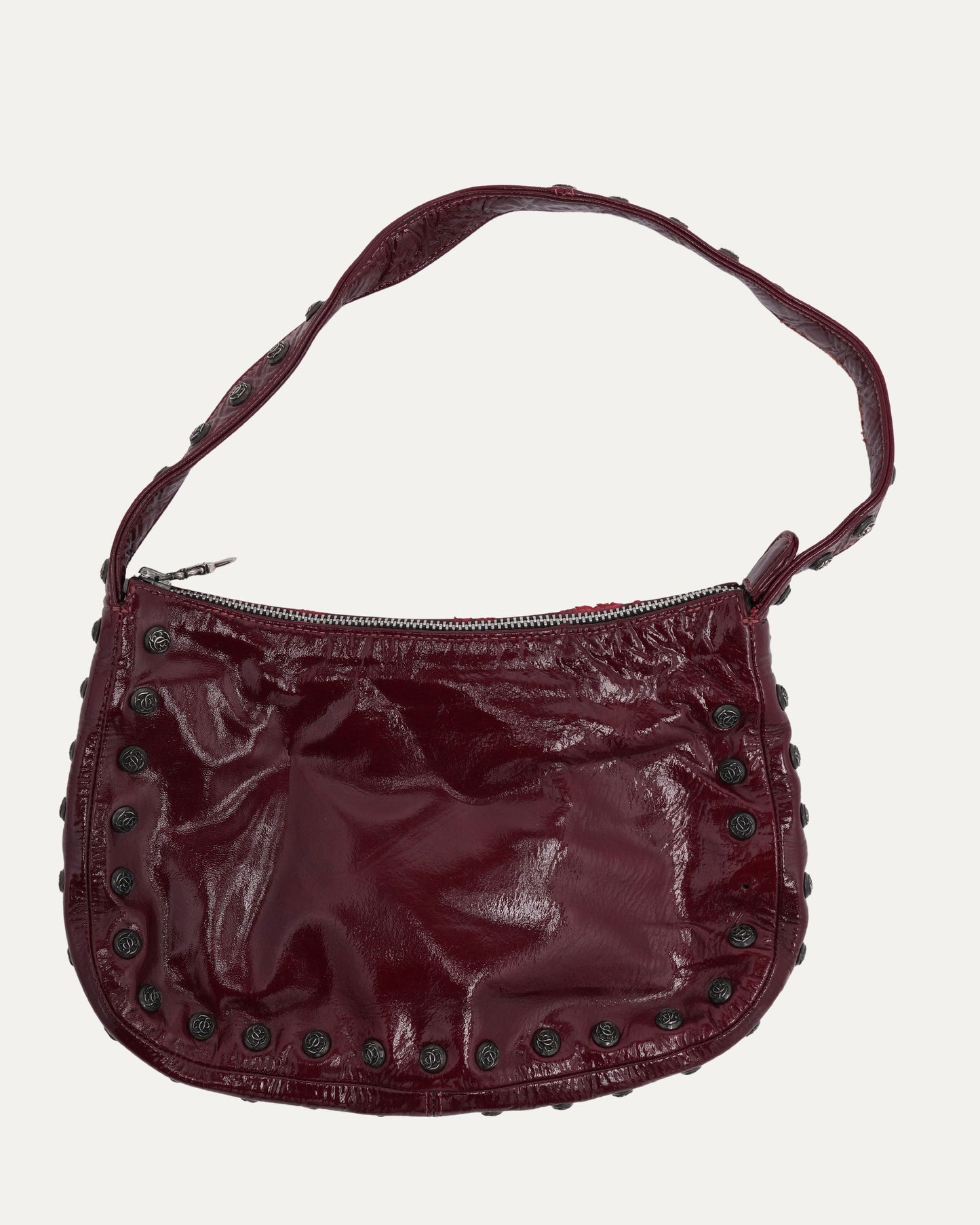Vine Ball Embellished Patent Leather Handbag