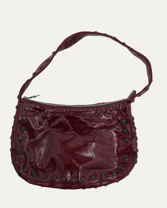 Vine Ball Embellished Patent Leather Handbag
