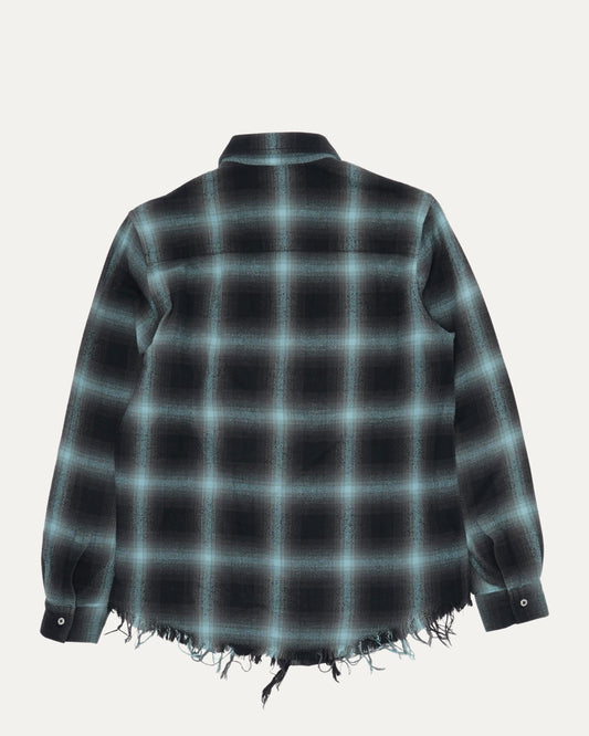 Raw Hem Flannel Shirt