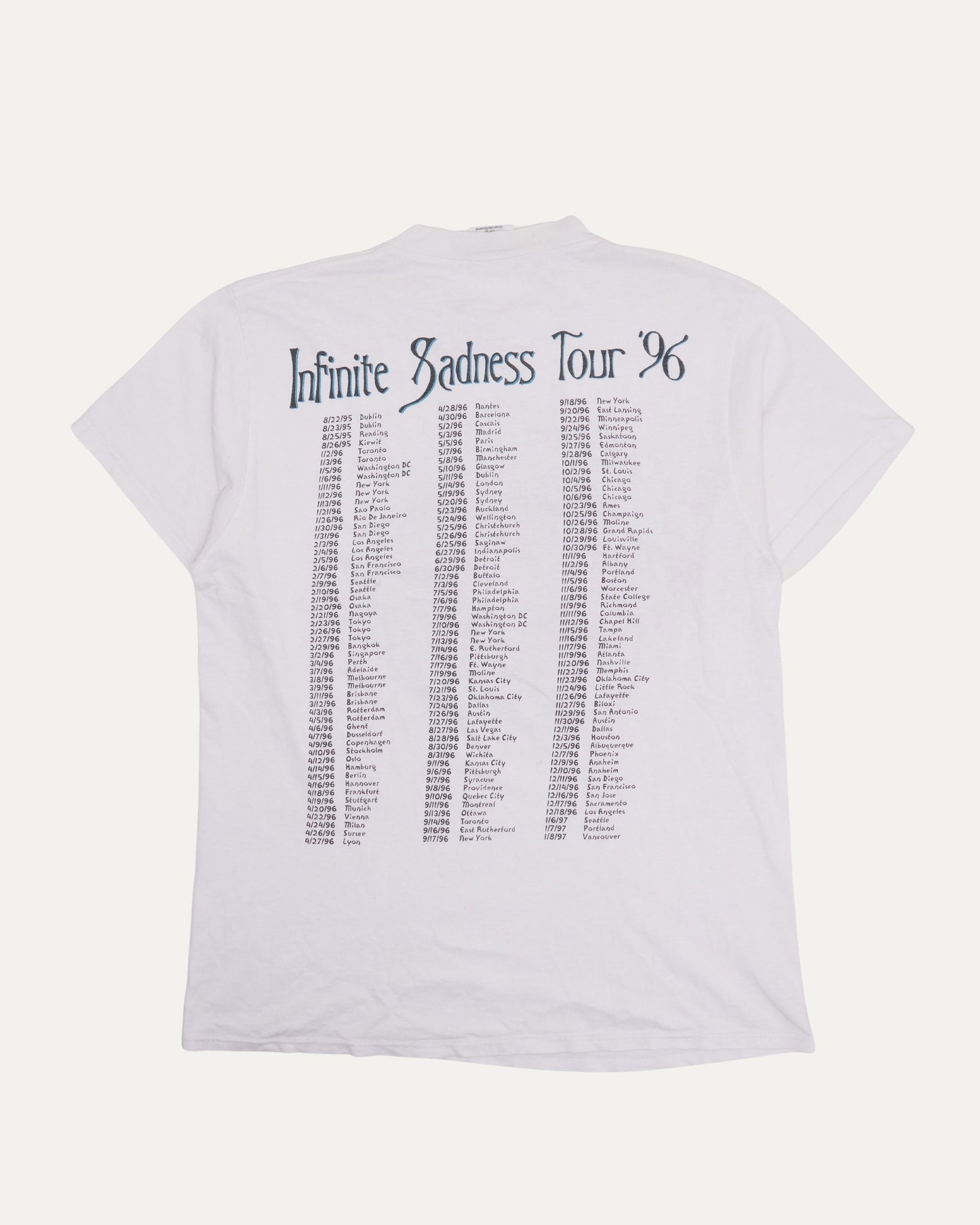 The Smashing Pumpkins Infinite Sadness Tour 1996 T-Shirt