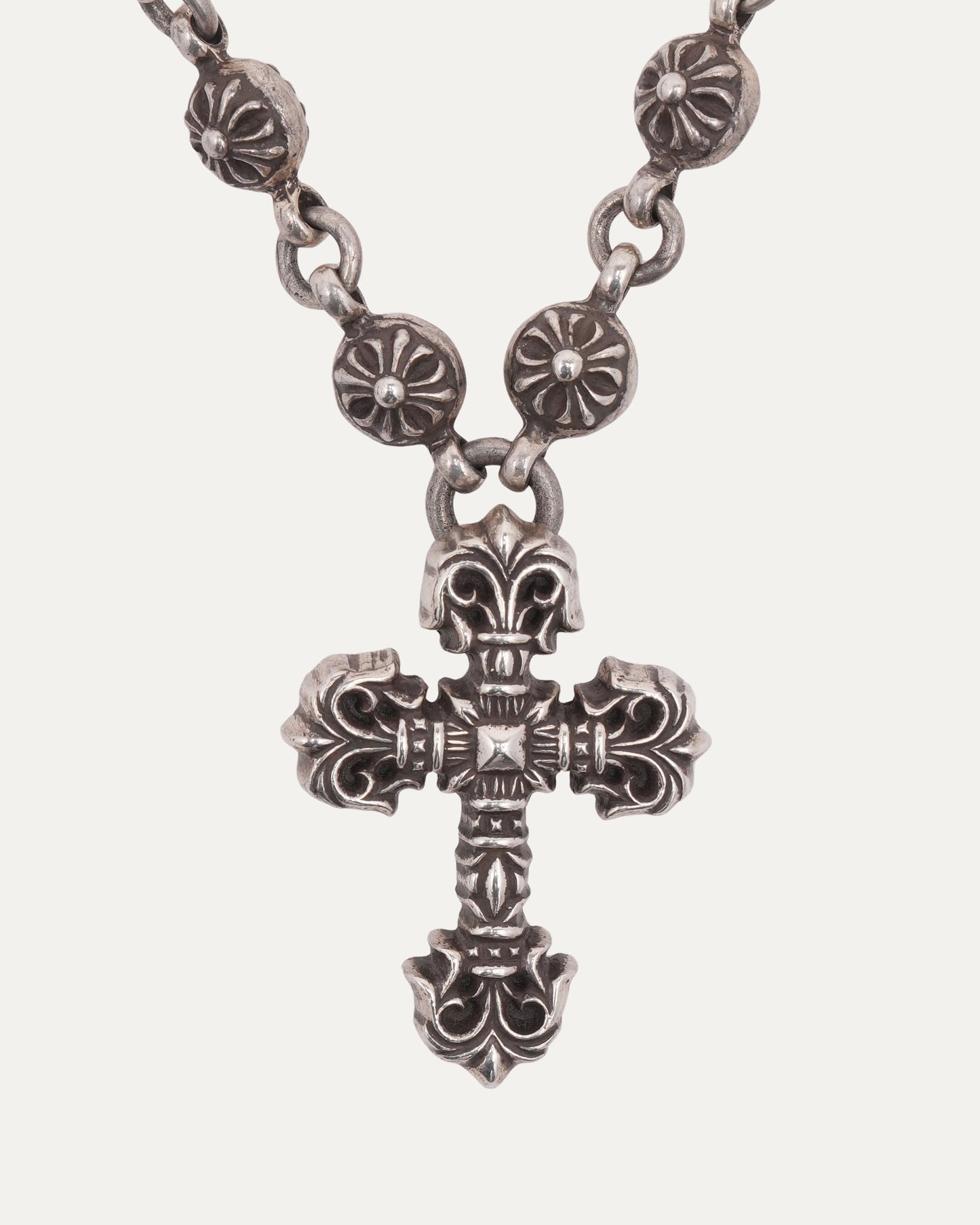 Plus Ball Filigree Cross Necklace