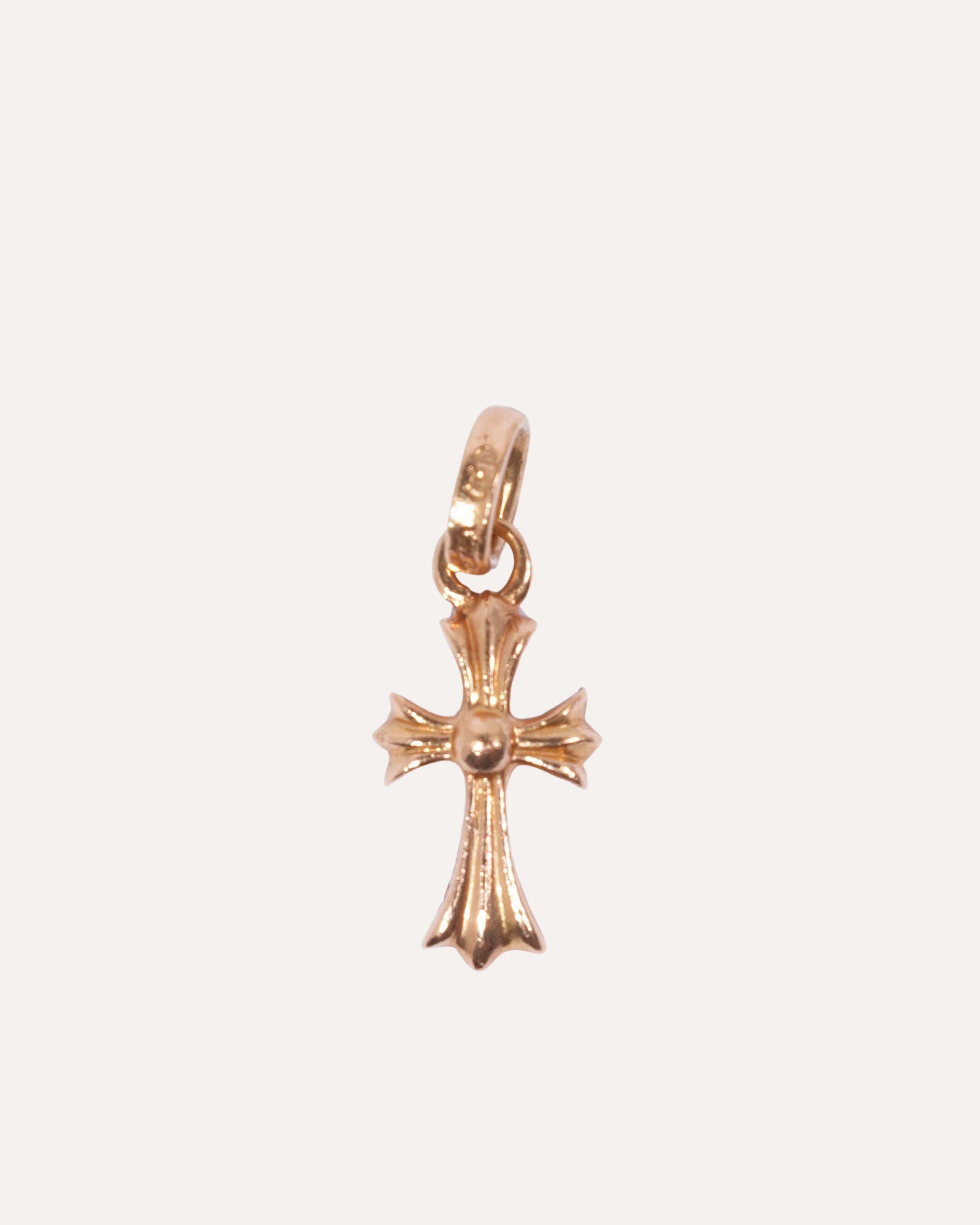 22k Gold Baby Fat Blue Sapphire Cross Charm