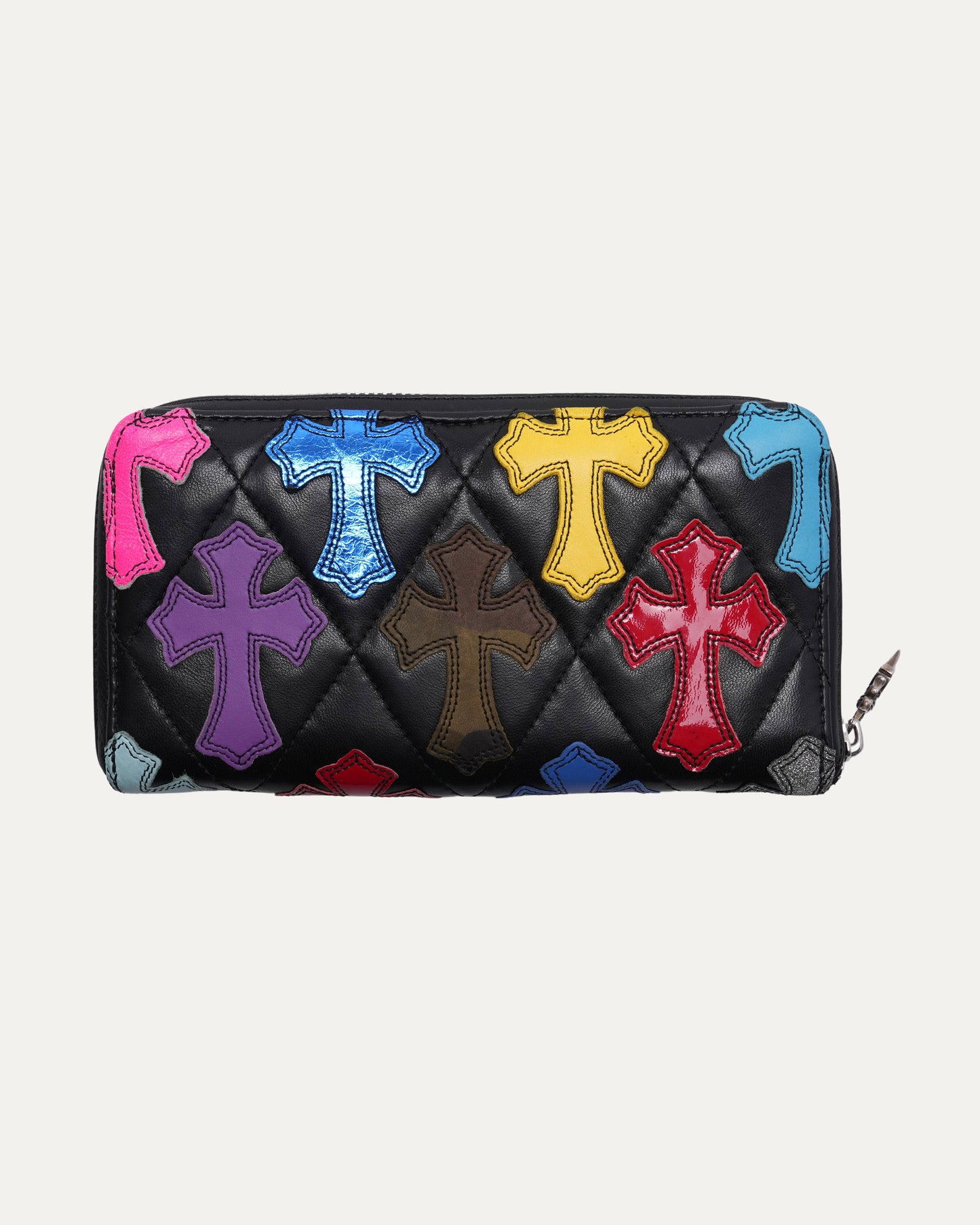 Multicolor Cross Patch Zip Wallet