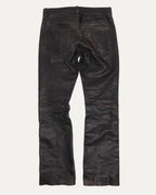 Crust Repaired Leather Flare Jeans