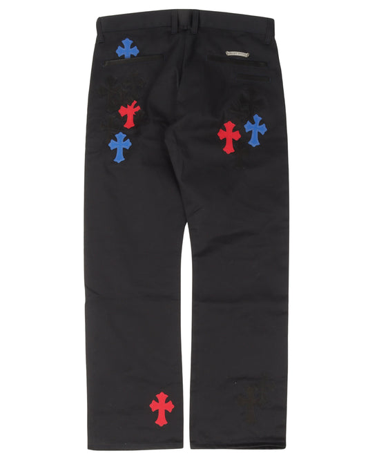 Multicolor Cross Patch Chino Pants