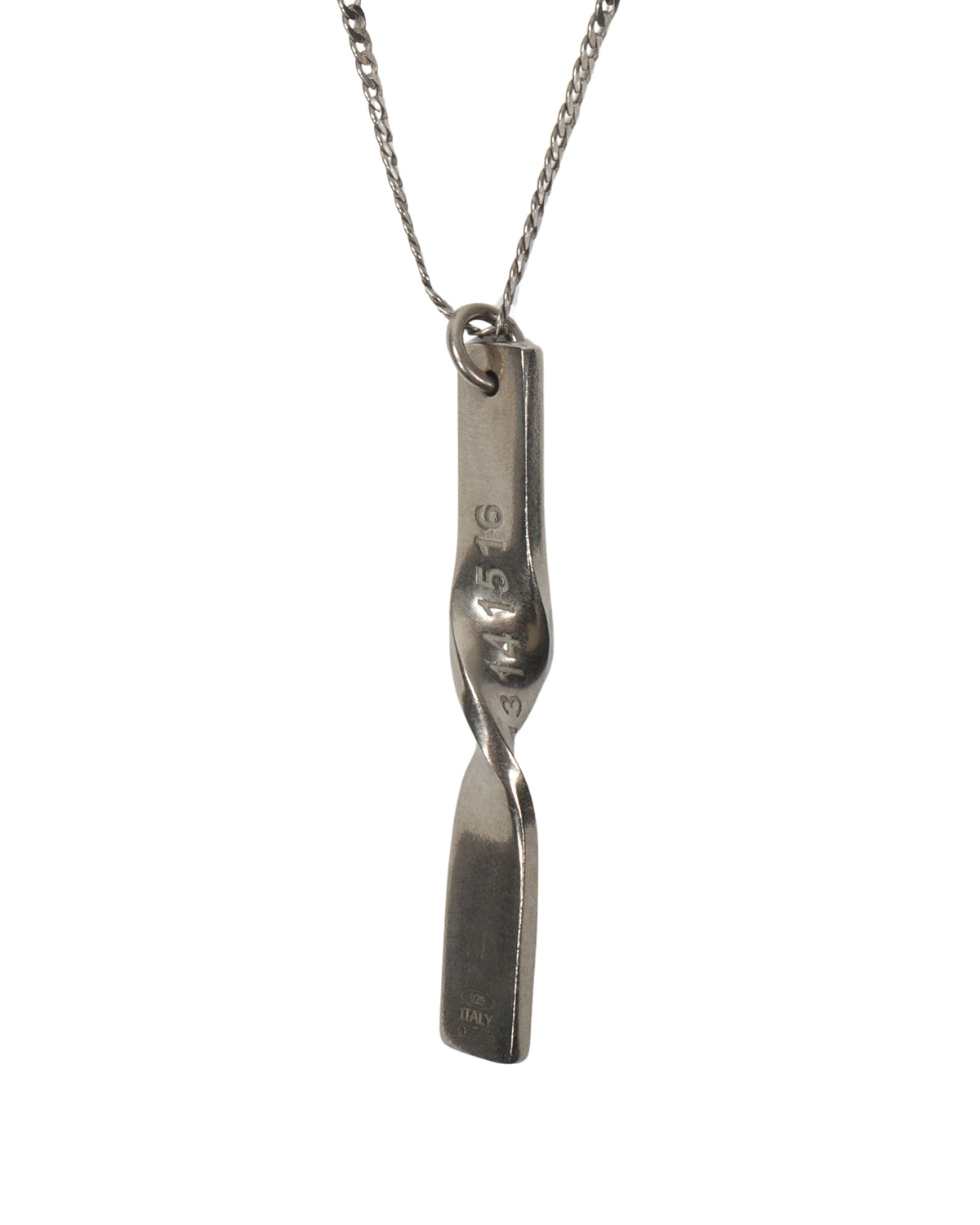 Twisted Number Logo Bar Necklace