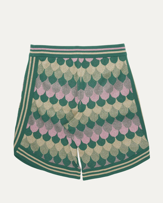 Lamé Wave Jacquard Wool Short