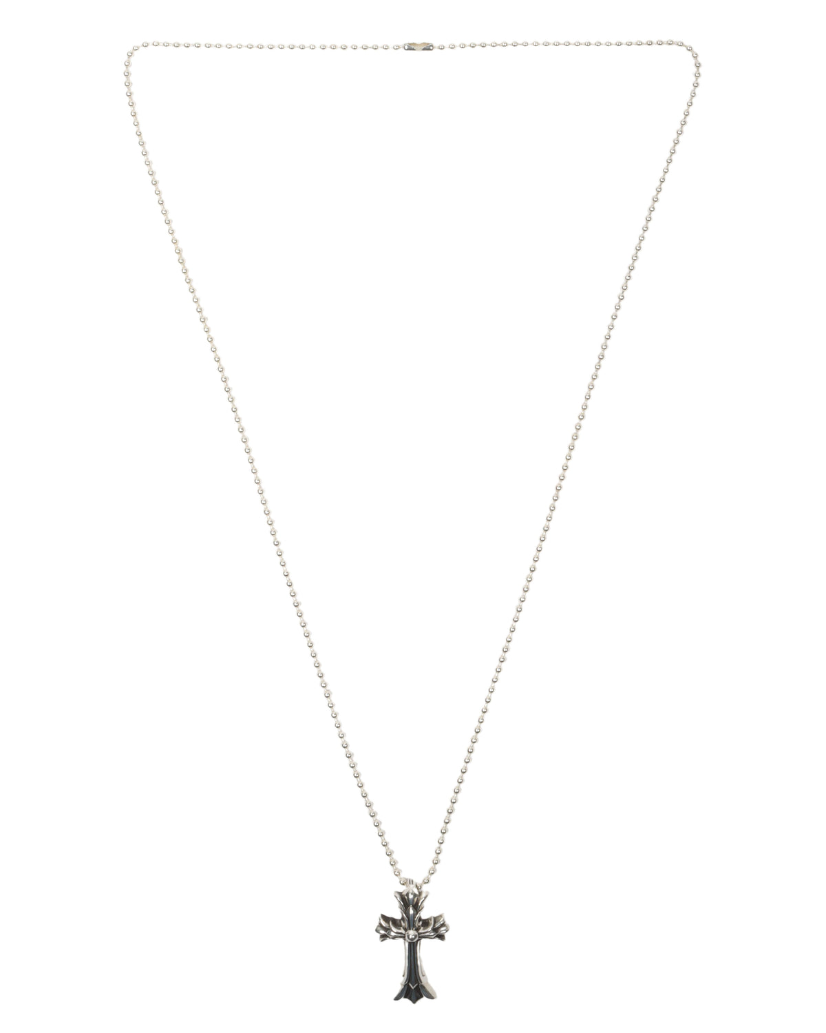 Silver Double Cross Pendant w/ Chain