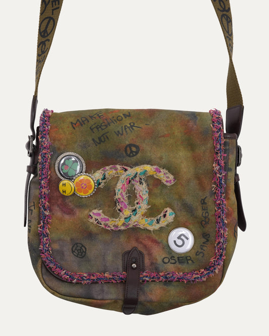 Washed Toile Graffiti On The Pavements Small Messenger Bag