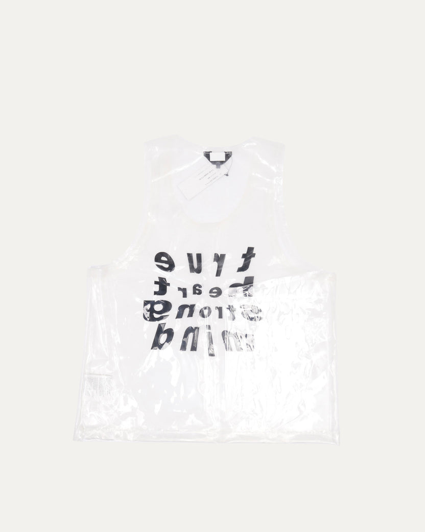 BLACK Transparent Slogan Tank Top