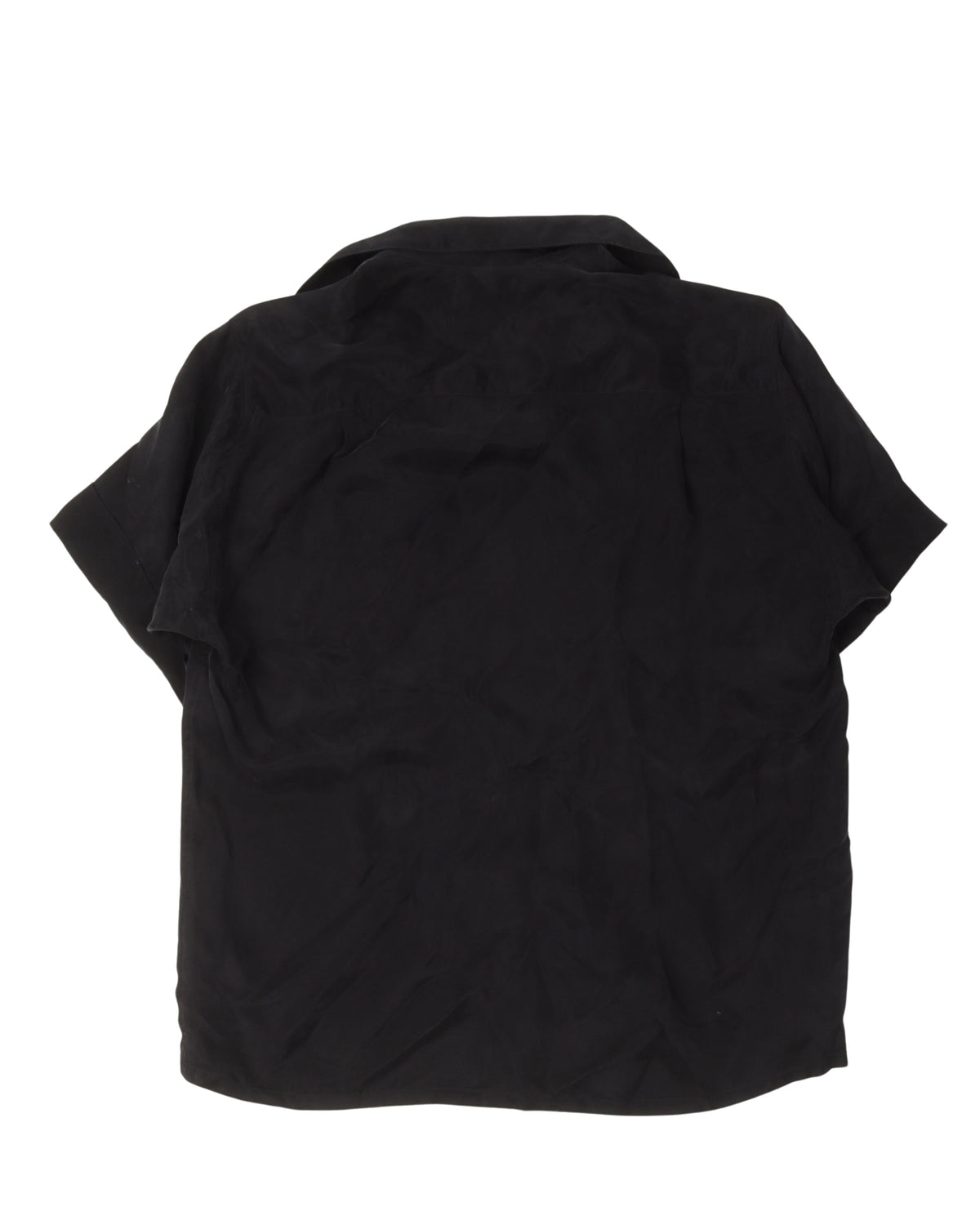Cupro-Twill Embroidered Camp Collar Shirt