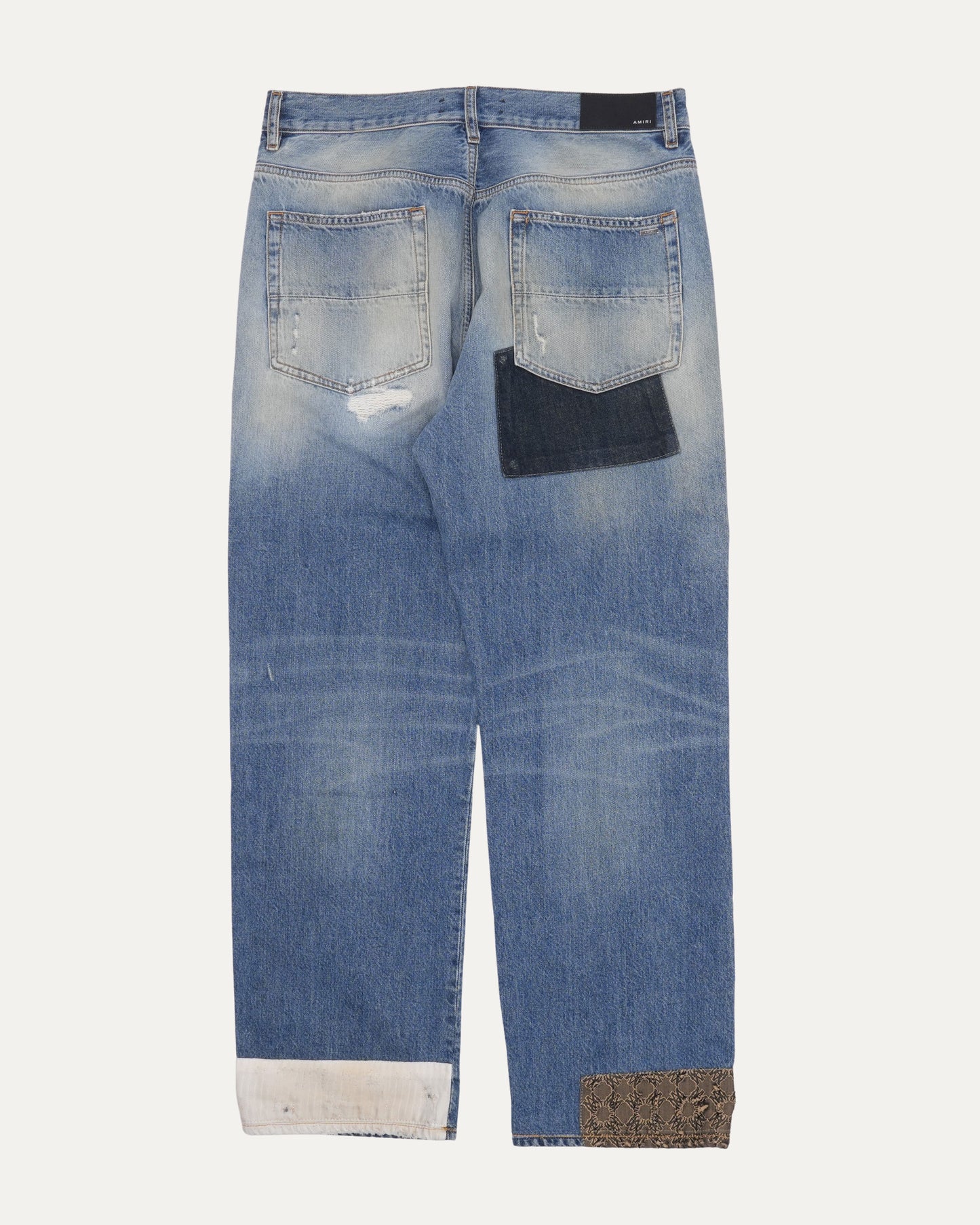 Patchwork Straight Leg Jeans