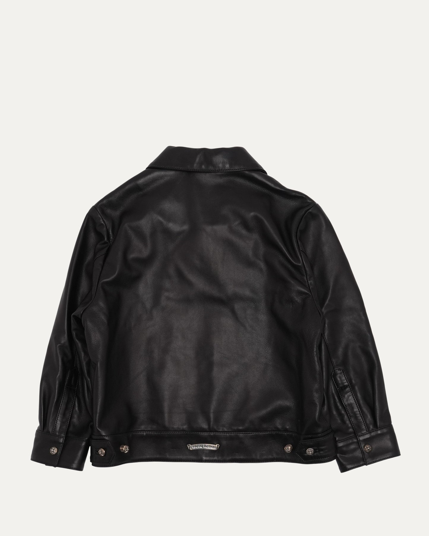 Cropped Leather Zip Jacket