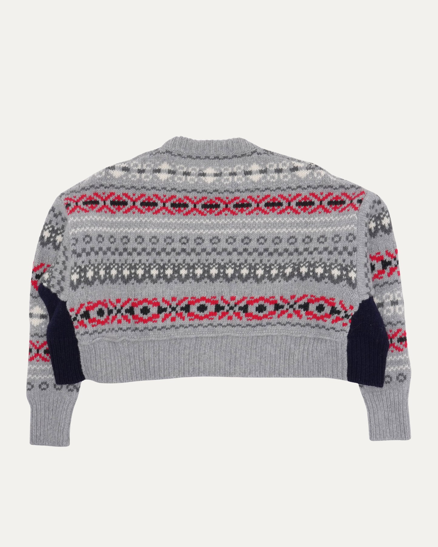 Fair Isle Cropped Wool Sweater