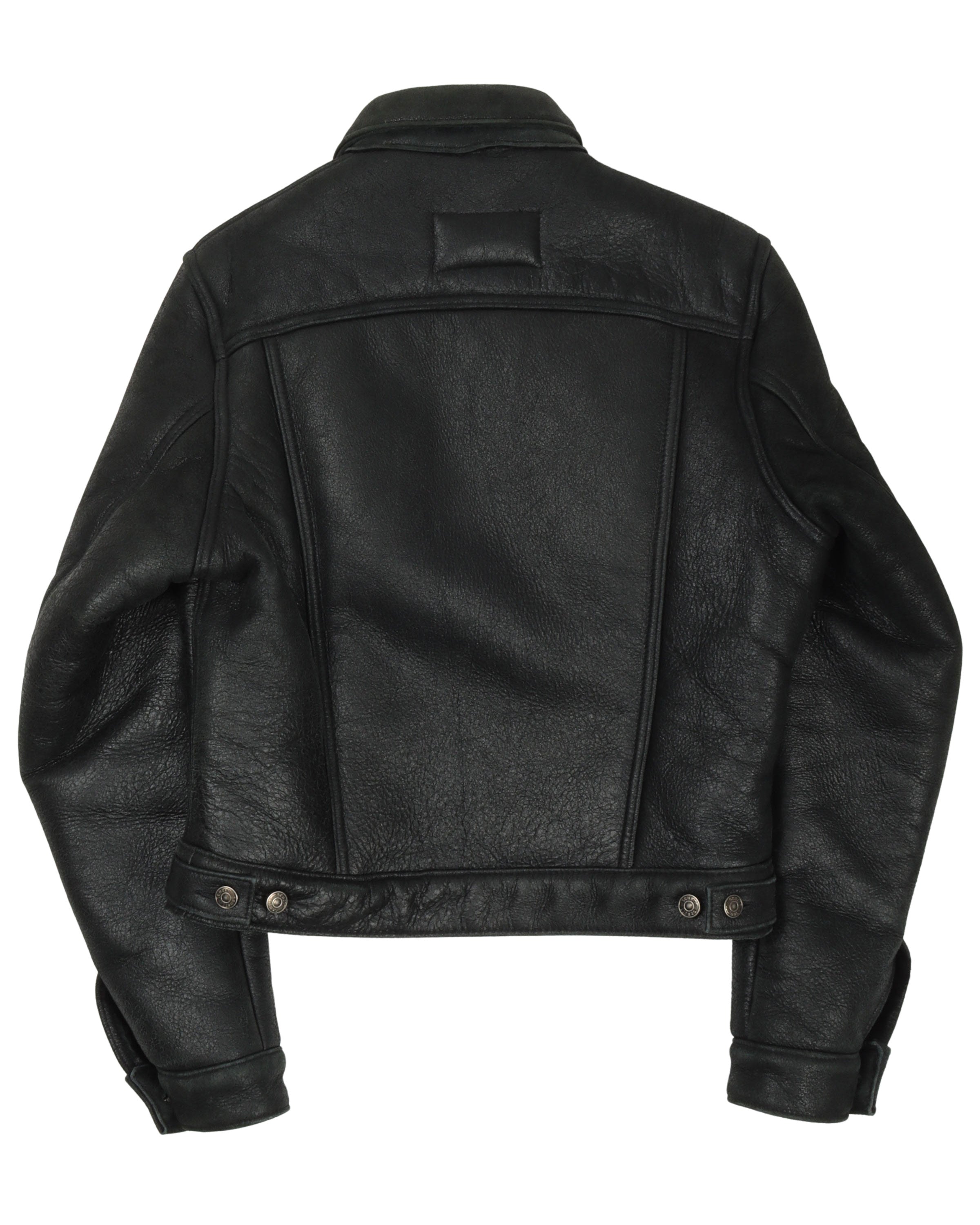 SS17 Schott Shearling Leather Trucker Jacket