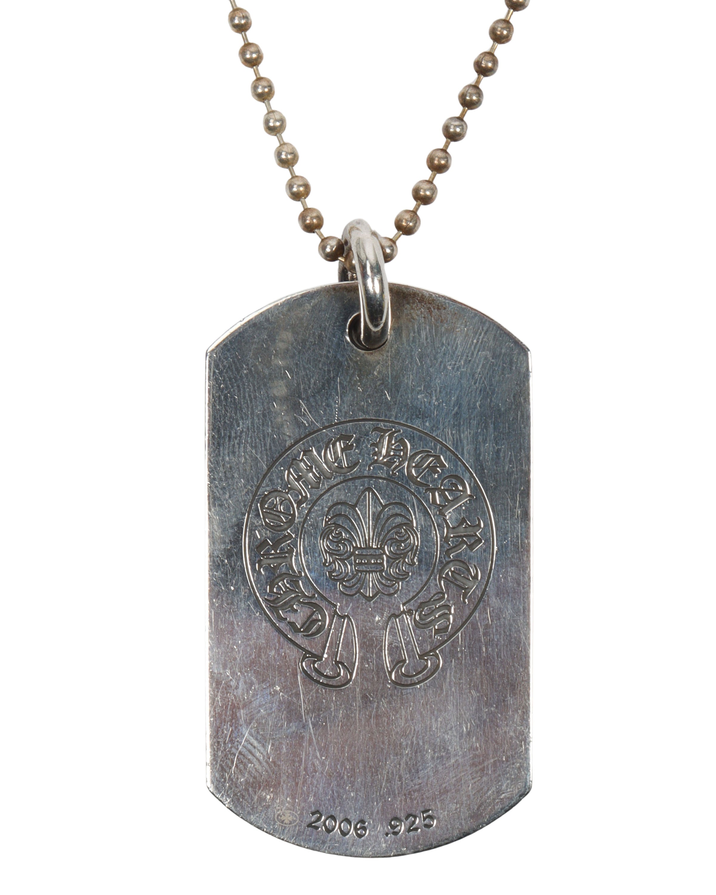 Paris Dog Tag Pendant with Chain