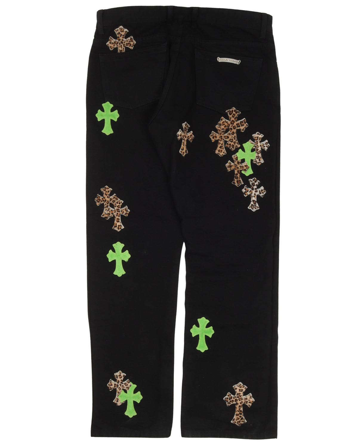 Leopard Cross Patch Jeans w/ 35 Cross Patches