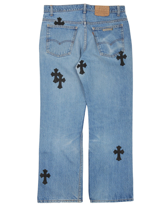 Matty Boy Hand Painted Cross Patch Jeans